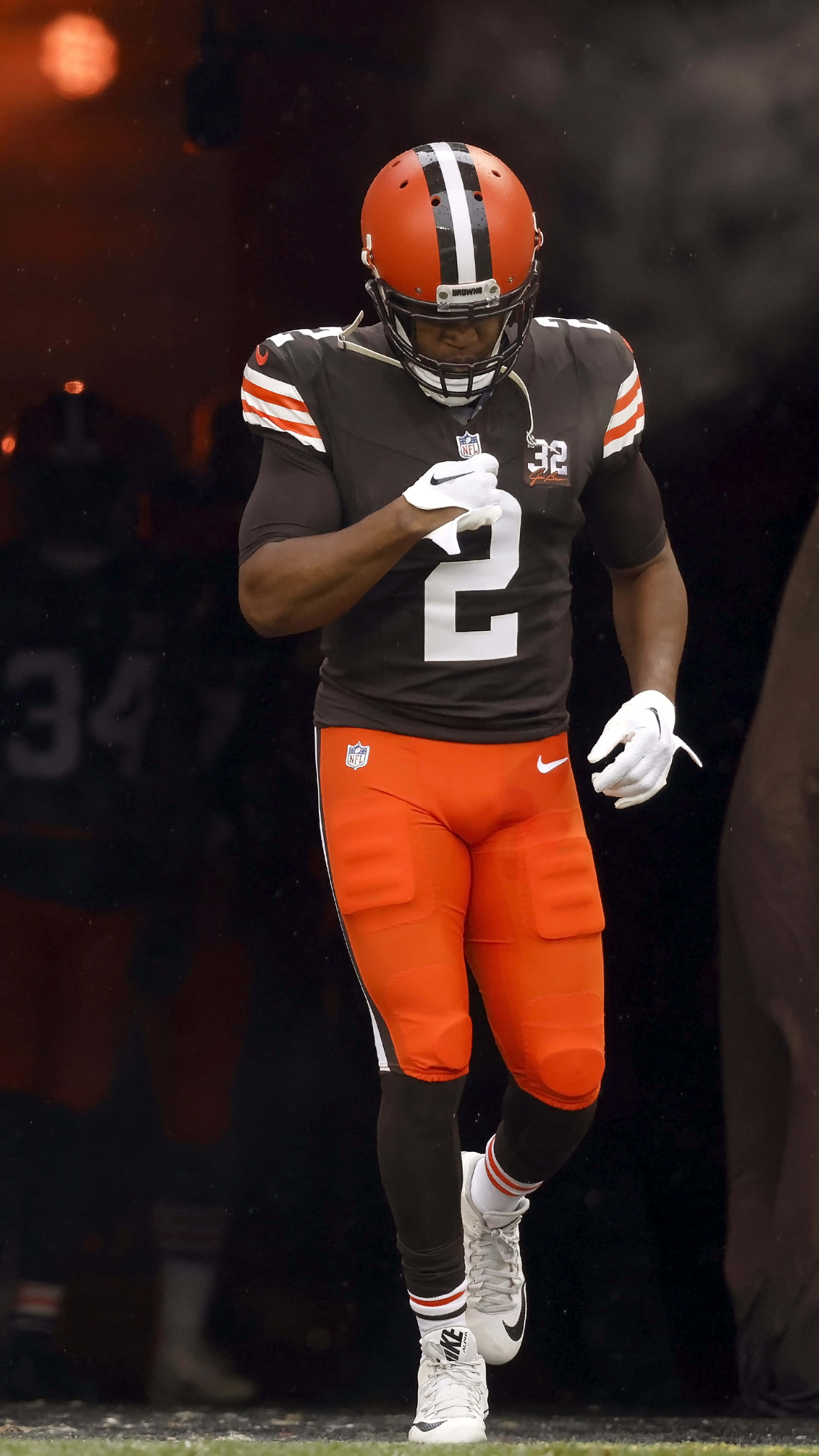 Cleveland Browns, number 2, orange helmet, 4K Phone Wallpaper