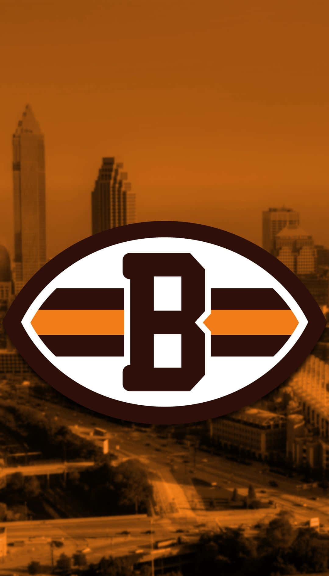 Cleveland Browns, B logo, sepia-toned cityscape, HD Phone Wallpaper