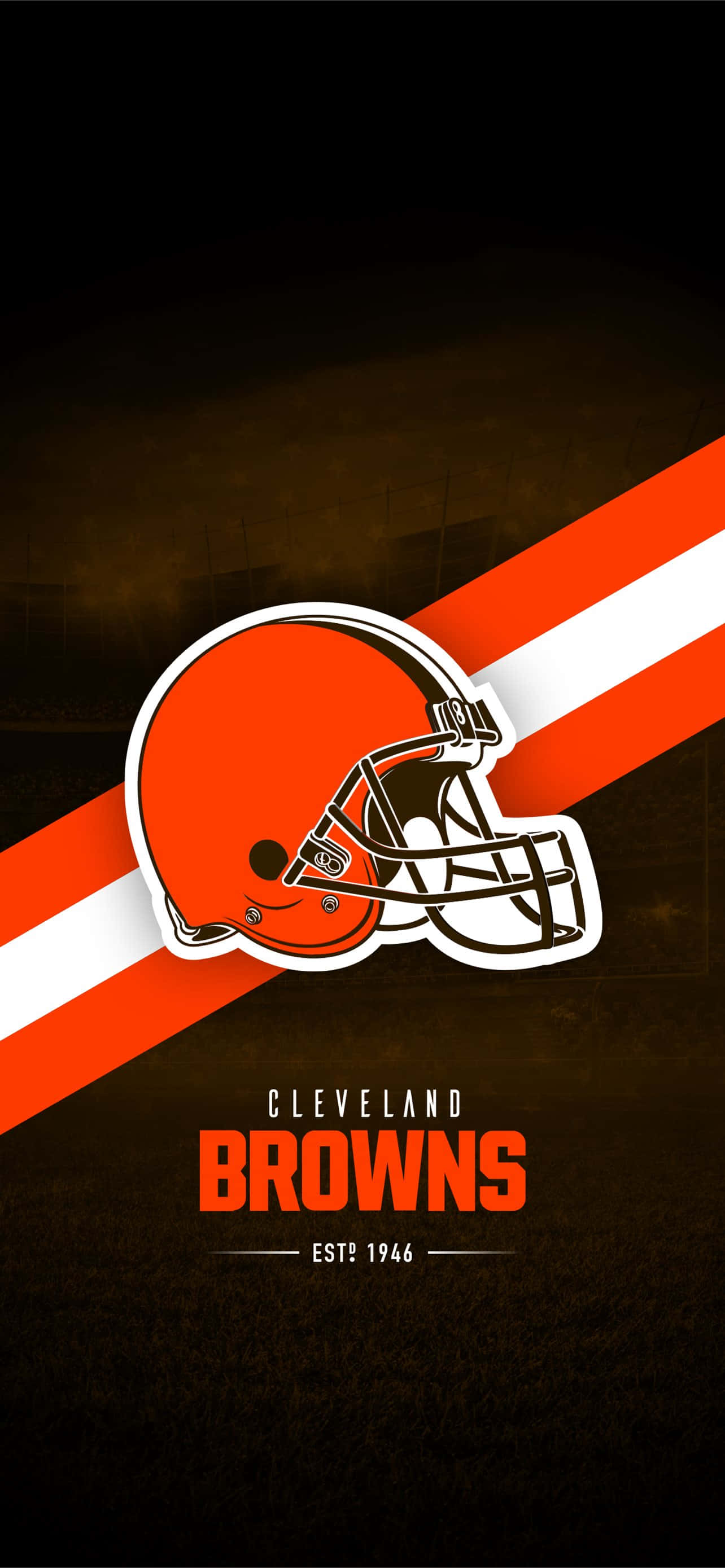 Cleveland Browns, football helmet logo, dark background, 2K Phone Wallpaper
