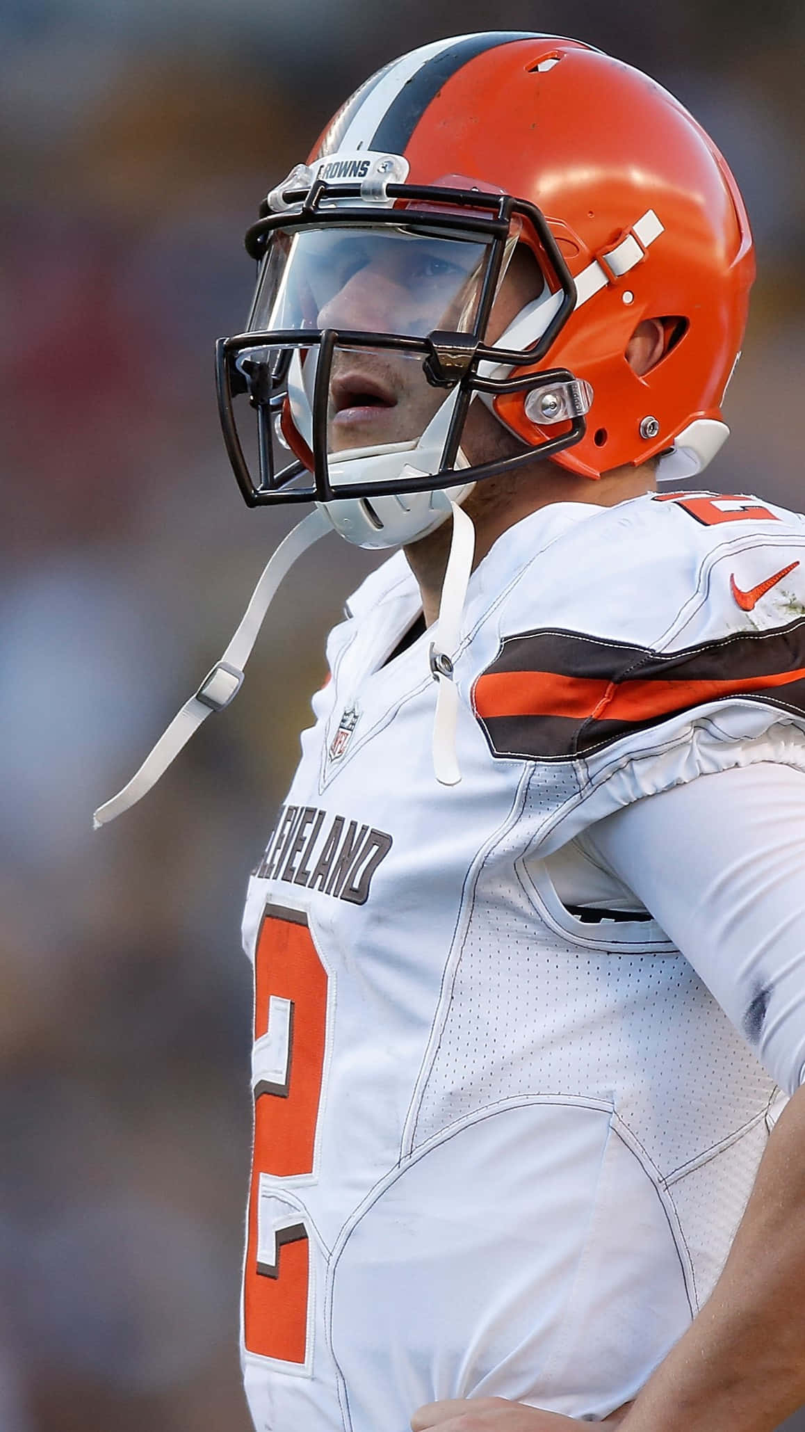 Cleveland Browns, white uniform, orange gear, Full HD Phone Wallpaper