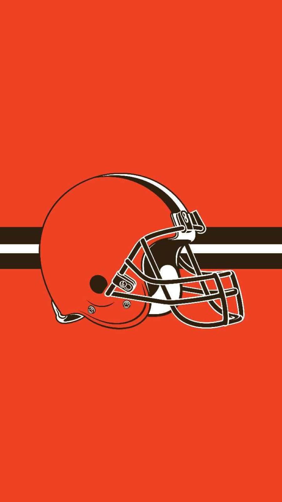 Cleveland Browns, helmet, orange background, HD Phone Wallpaper