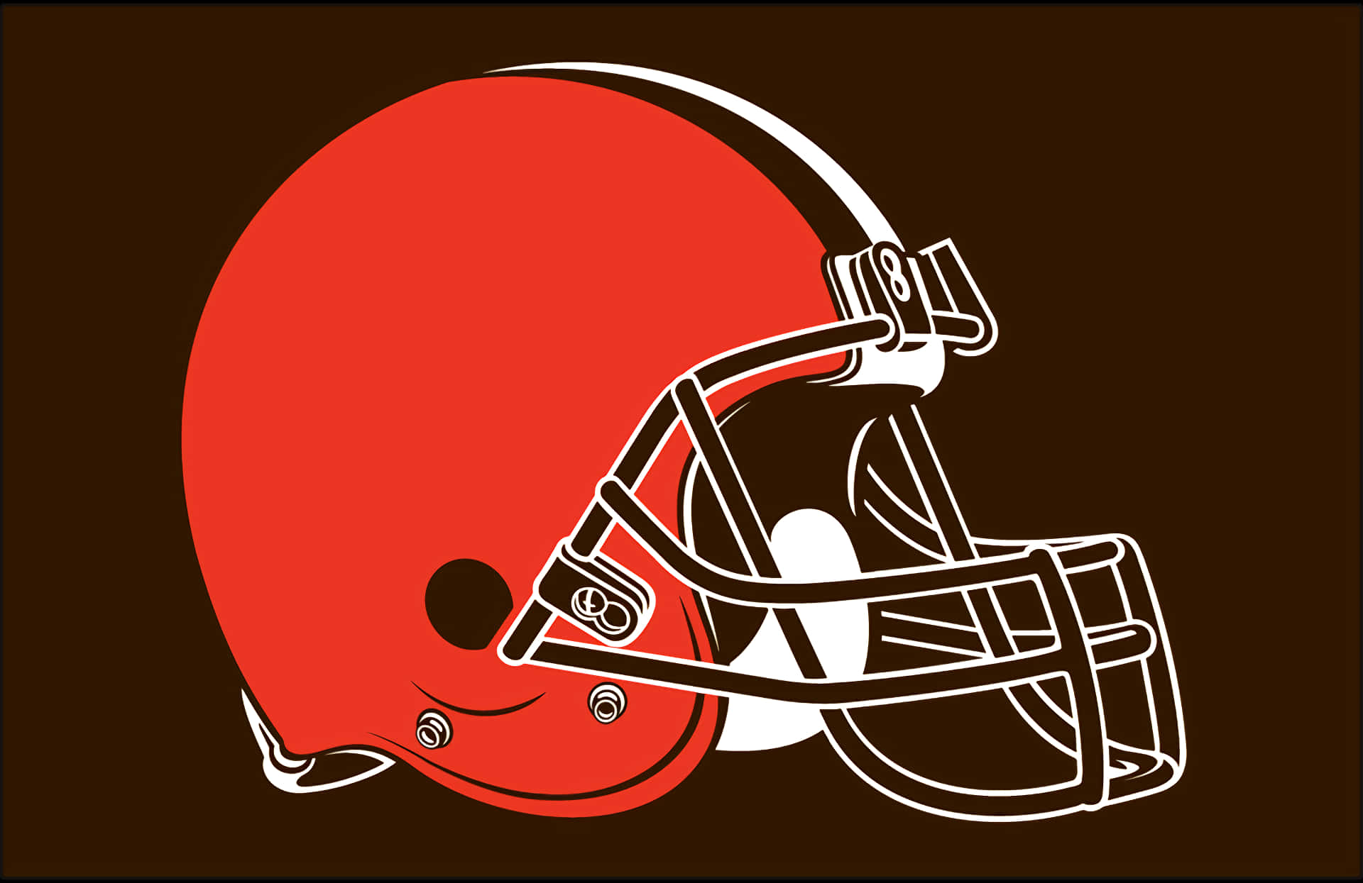 Cleveland Browns, red football helmet, white outline, Full HD Desktop Wallpaper