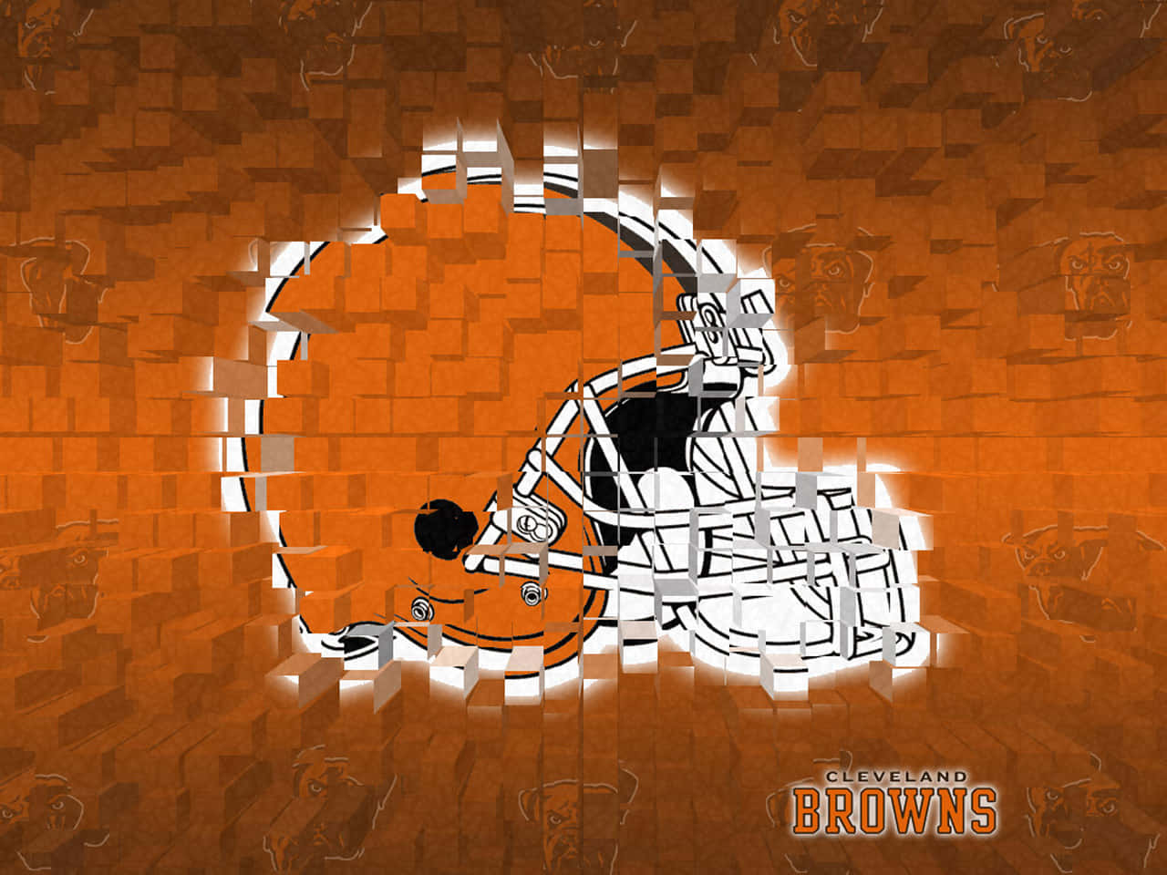 Cleveland Browns, Cleveland Browns helmet logo, glowing, HD Desktop Wallpaper