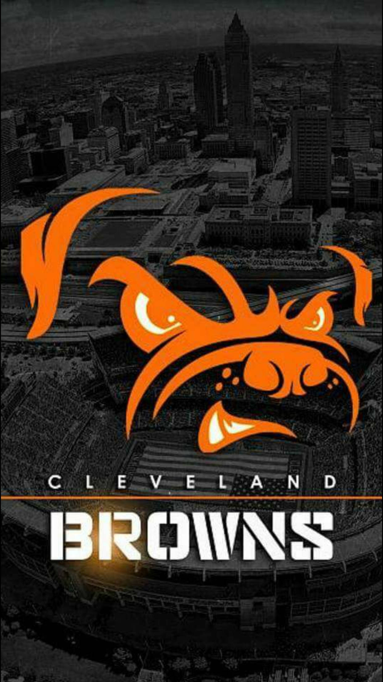 Cleveland Browns, orange, black and white, Full HD Phone Wallpaper