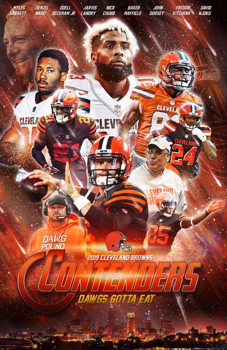 Cleveland Browns, 2019 Contenders, cosmic cityscape, SD Phone Wallpaper