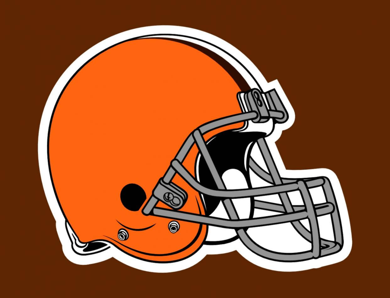 Cleveland Browns, helmet logo, orange football helmet, SD Desktop Wallpaper