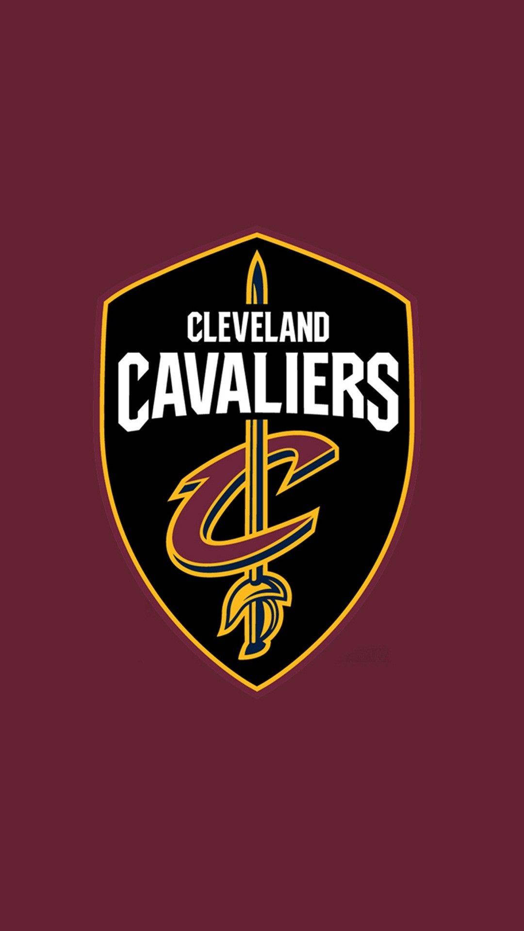 Cleveland Cavaliers, shield logo, maroon background, Full HD Phone Wallpaper