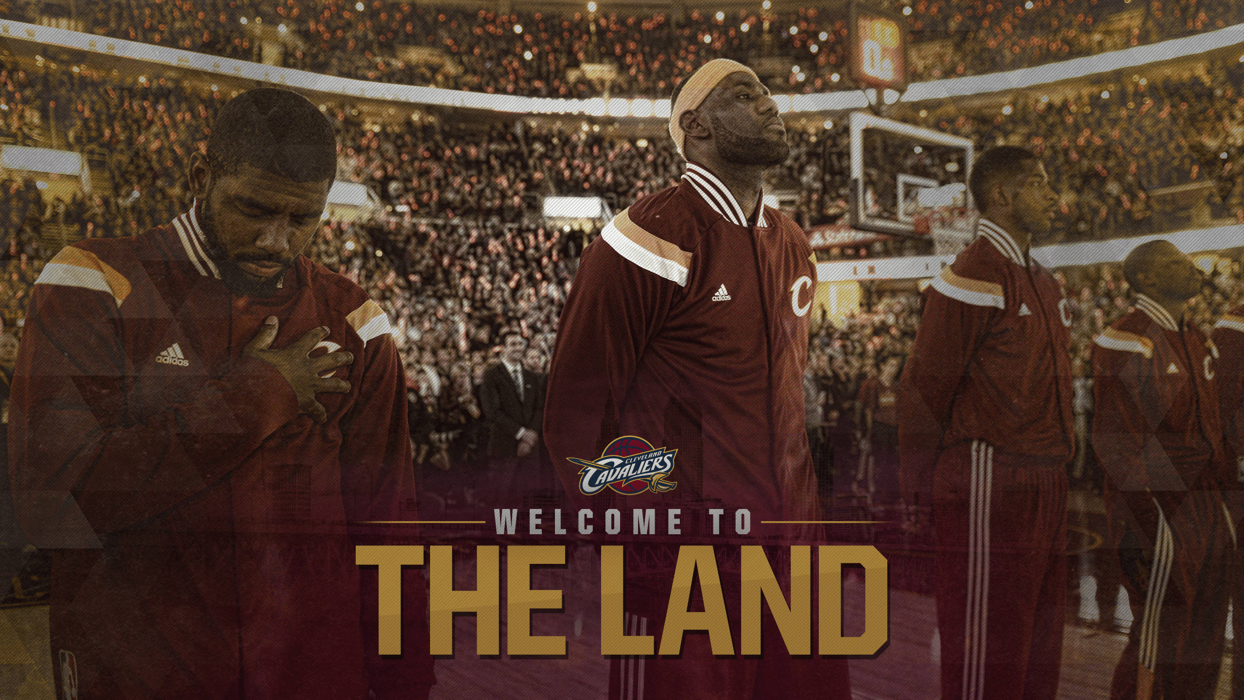 Cleveland Cavaliers, maroon warmups, basketball court, 2K Desktop Wallpaper