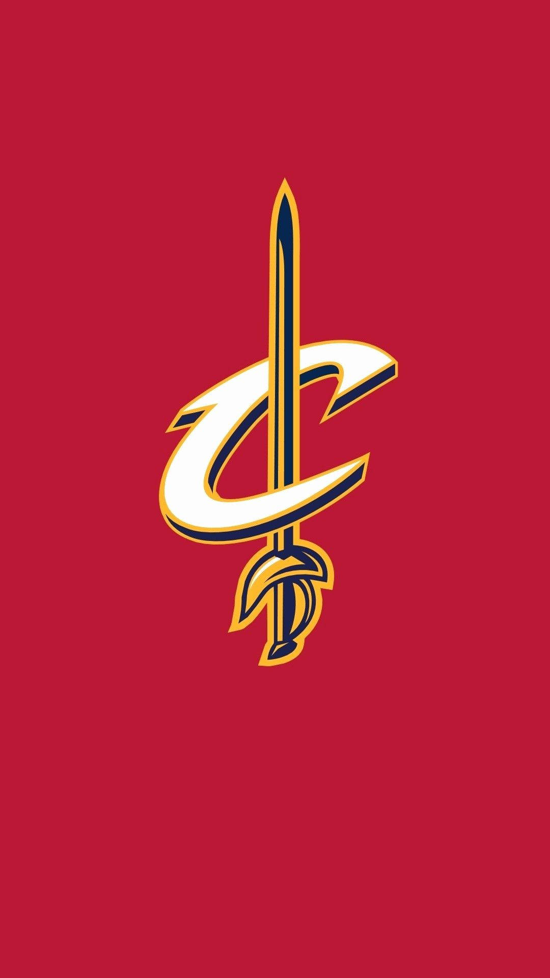 Cleveland Cavaliers, white and gold logo, stylized sword, Full HD Phone Wallpaper