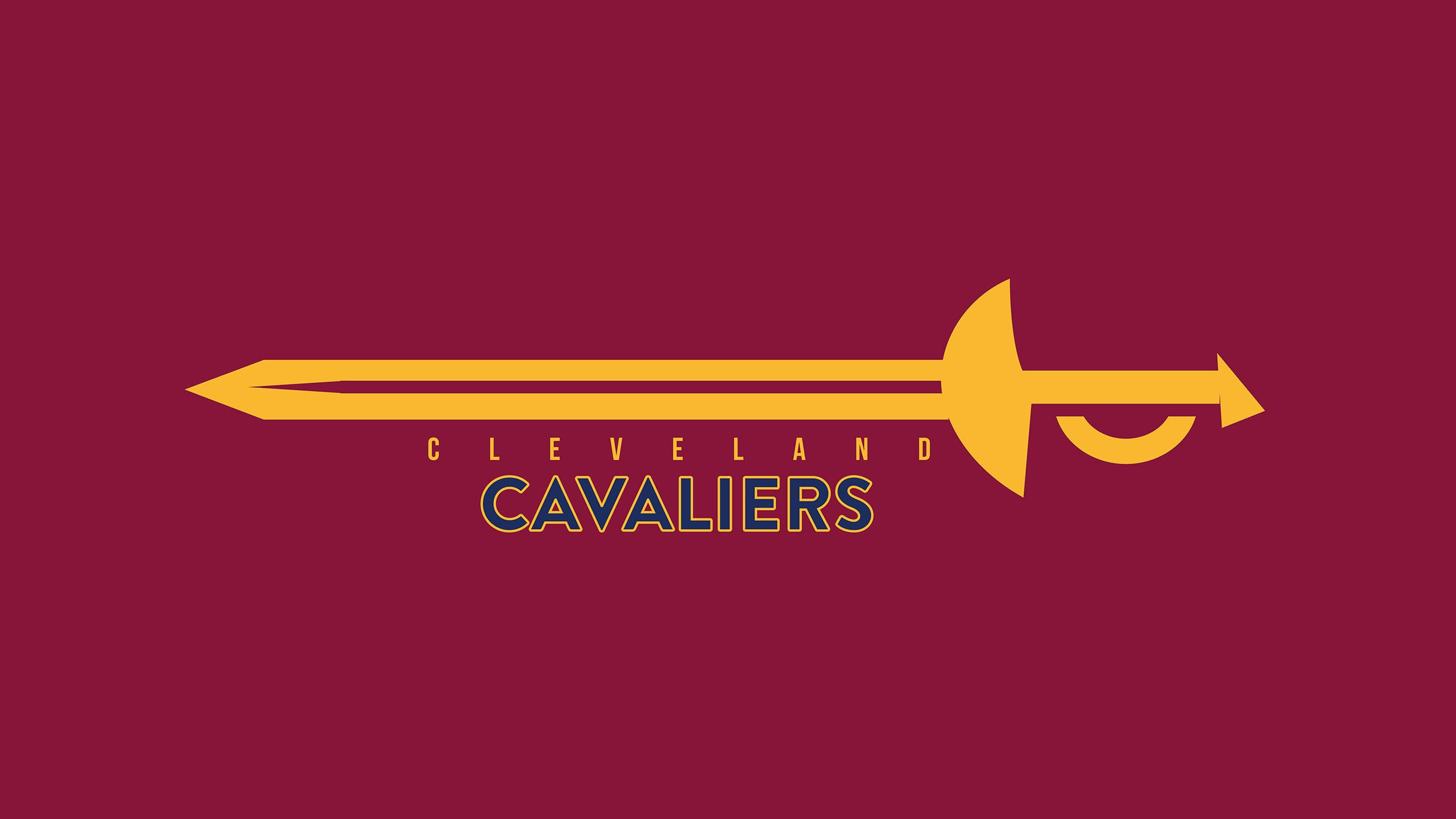 Cleveland Cavaliers, iconic sword logo, golden sword, 2K Desktop Wallpaper