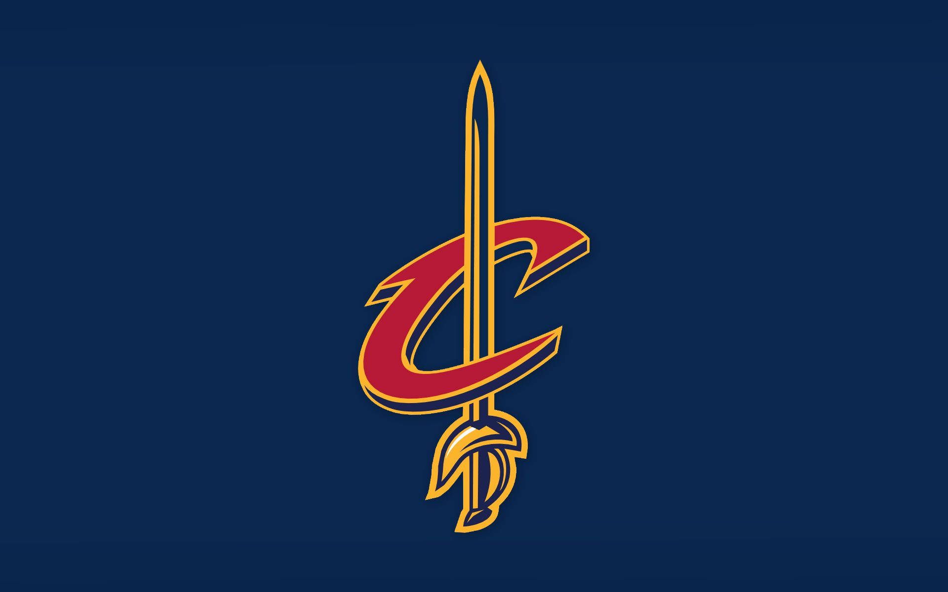 Cleveland Cavaliers, piercing sword logo, red, Full HD Desktop Wallpaper