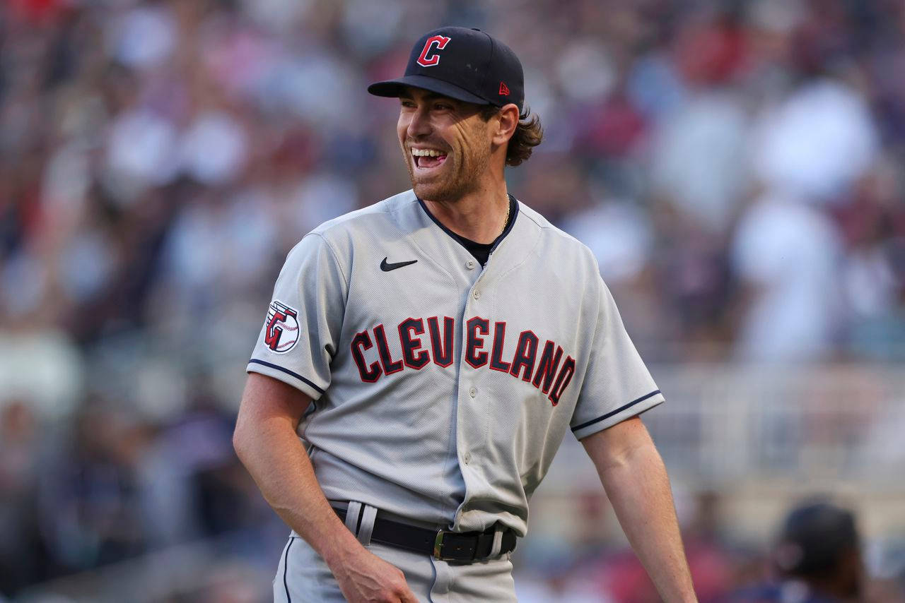 Cleveland Guardians, pitcher Bieber, baseball player, HD Desktop Wallpaper