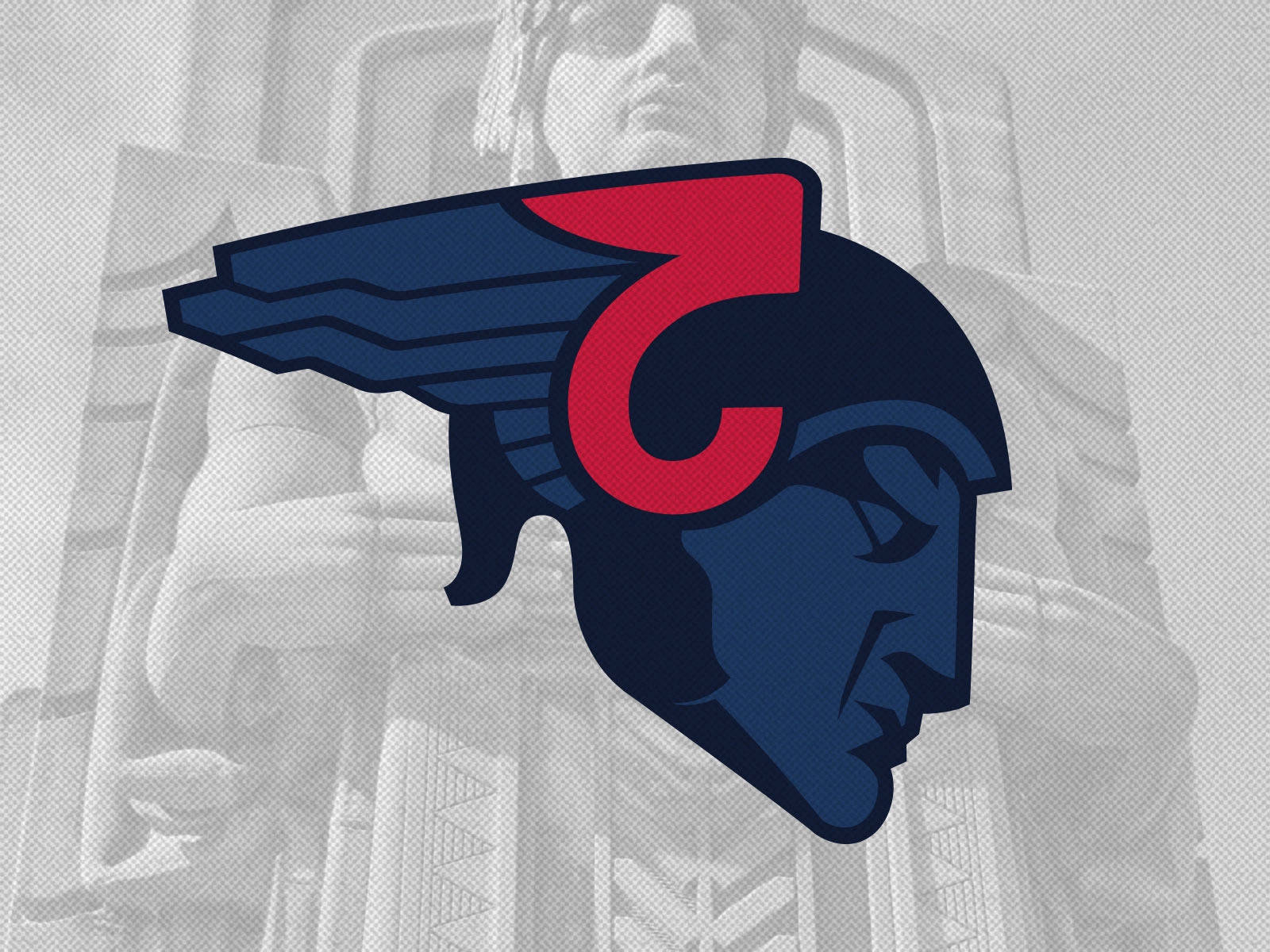 Cleveland Guardians, emblem, blue and red, HD Desktop Wallpaper