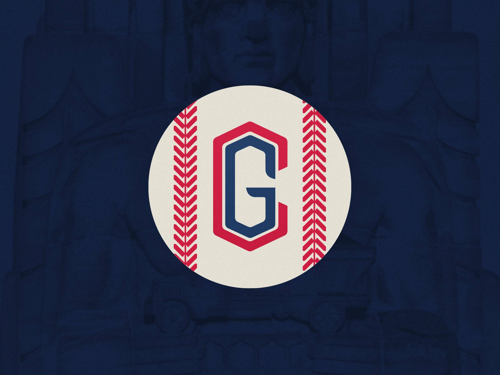 Cleveland Guardians, red and blue 'G' logo, baseball design, HD Desktop Wallpaper
