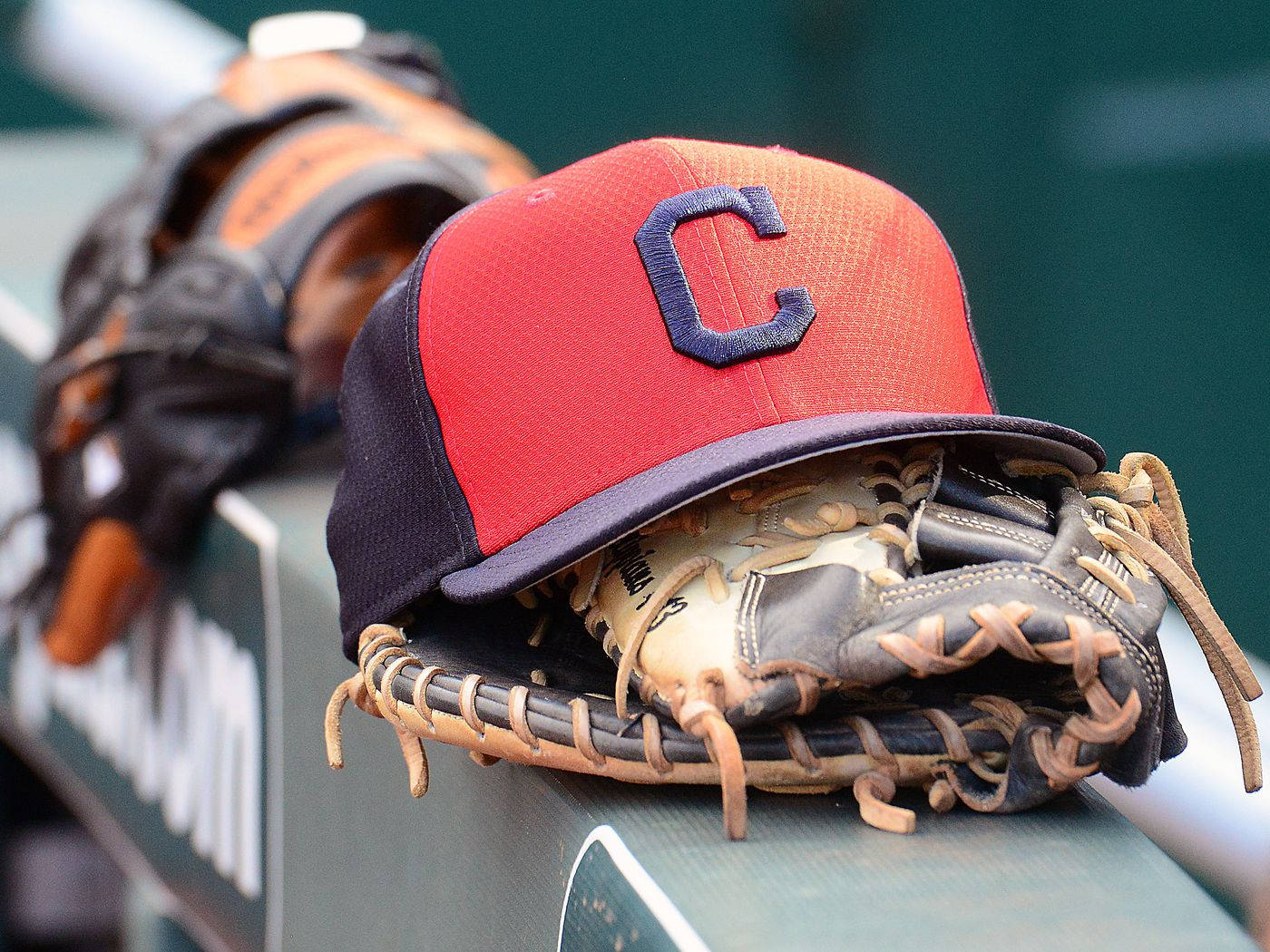 Cleveland Guardians, red and navy, baseball cap, HD Desktop Wallpaper