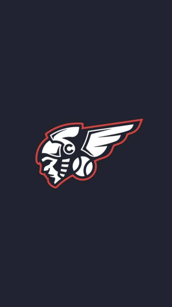 Cleveland Guardians, black theme, white and red stylized baseball helmet logo, SD Phone Wallpaper