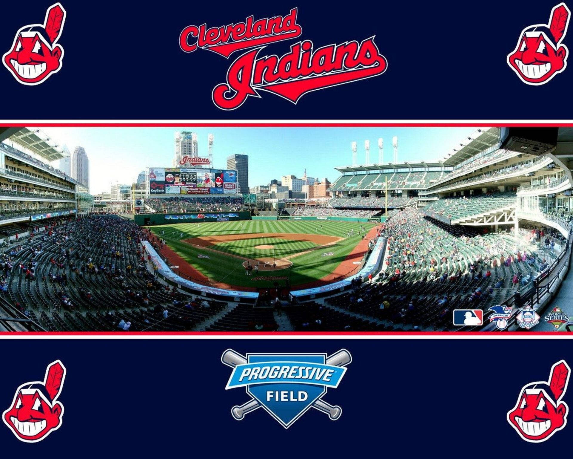 Cleveland Indians, baseball stadium, fans, Full HD Desktop Wallpaper