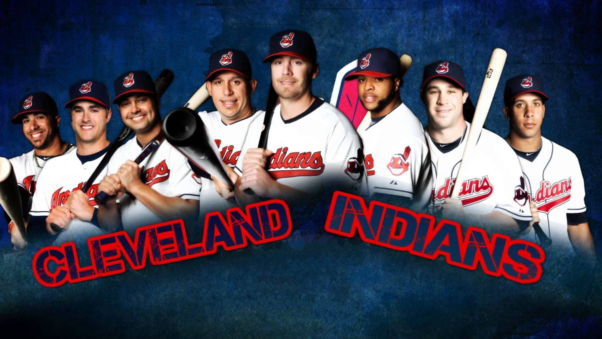 Cleveland Indians, white uniforms, bats, Full HD Desktop Wallpaper