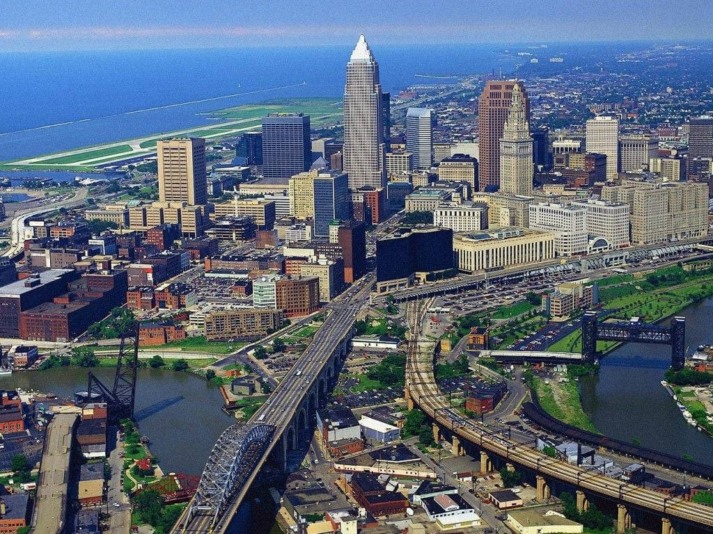 Cleveland, downtown, skyscrapers, SD Desktop Wallpaper