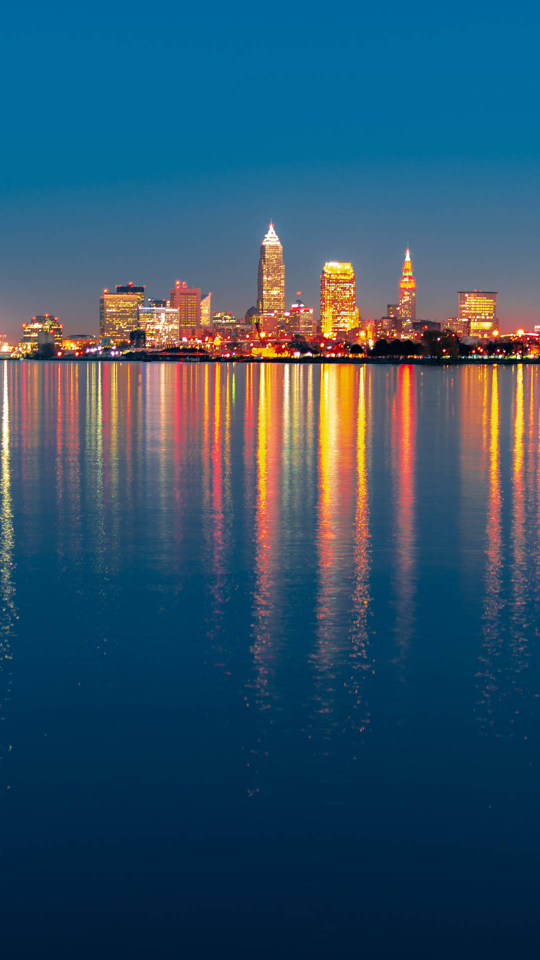 Cleveland, blue, dusk, Full HD Phone Wallpaper