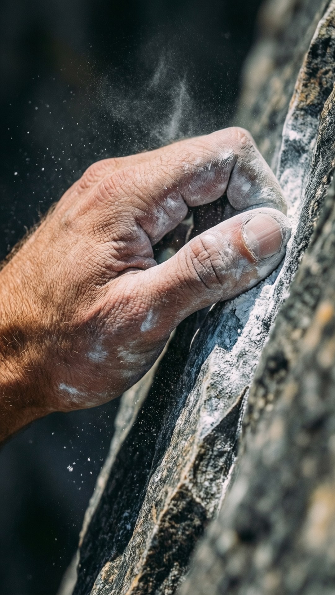 chalk-dusted hand, rugged rock face, powdered chalk, Full HD Phone Wallpaper