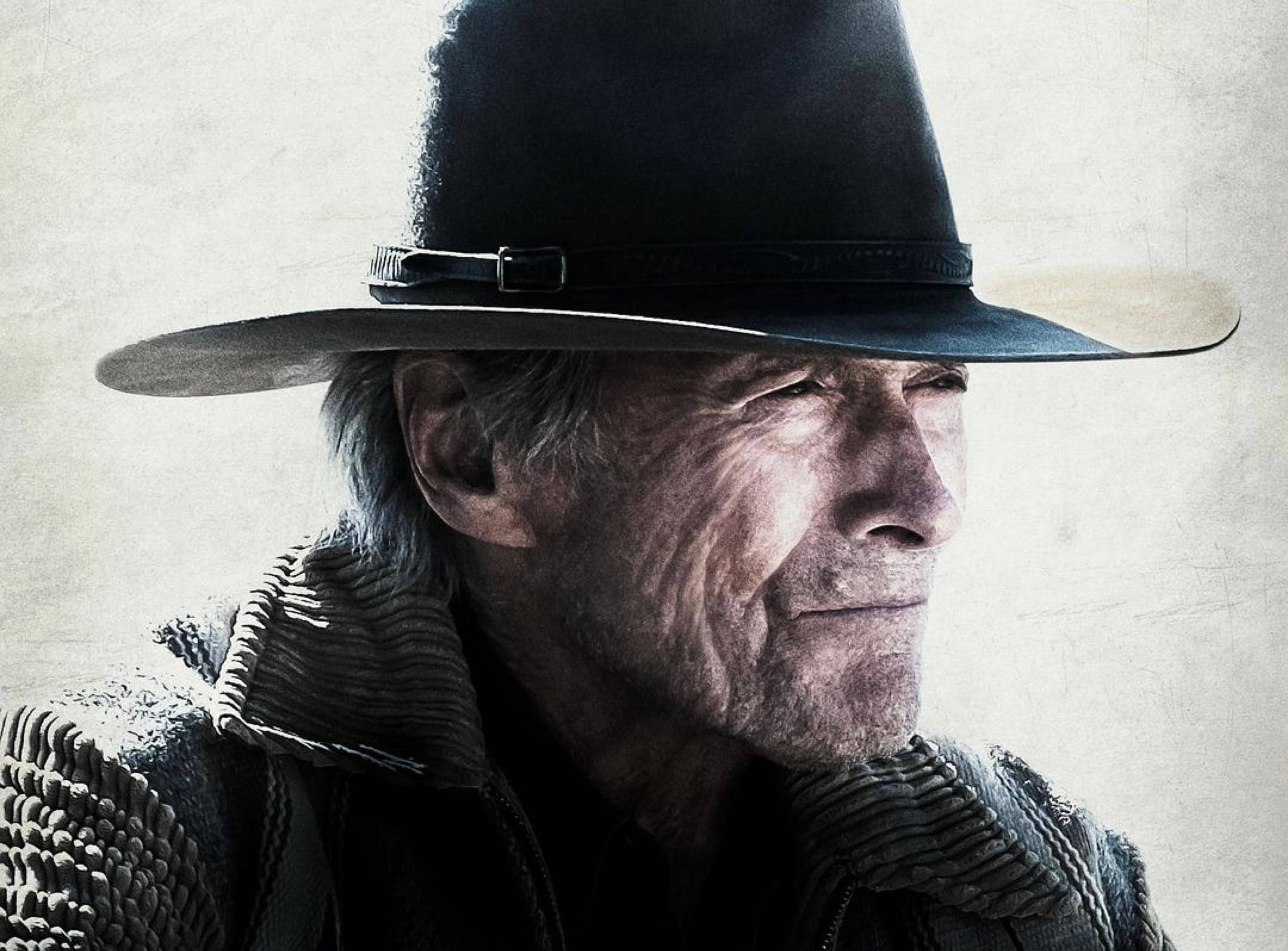 Clint Eastwood, black hat, off-white backdrop, Full HD Desktop Wallpaper