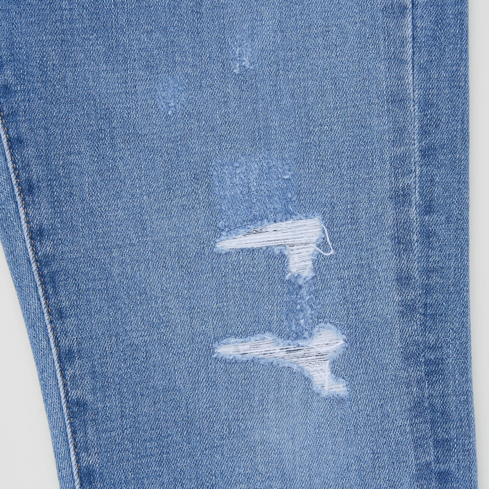 slim fit textured denim jeans, faded blue denim, ripped holes, HD Desktop Wallpaper