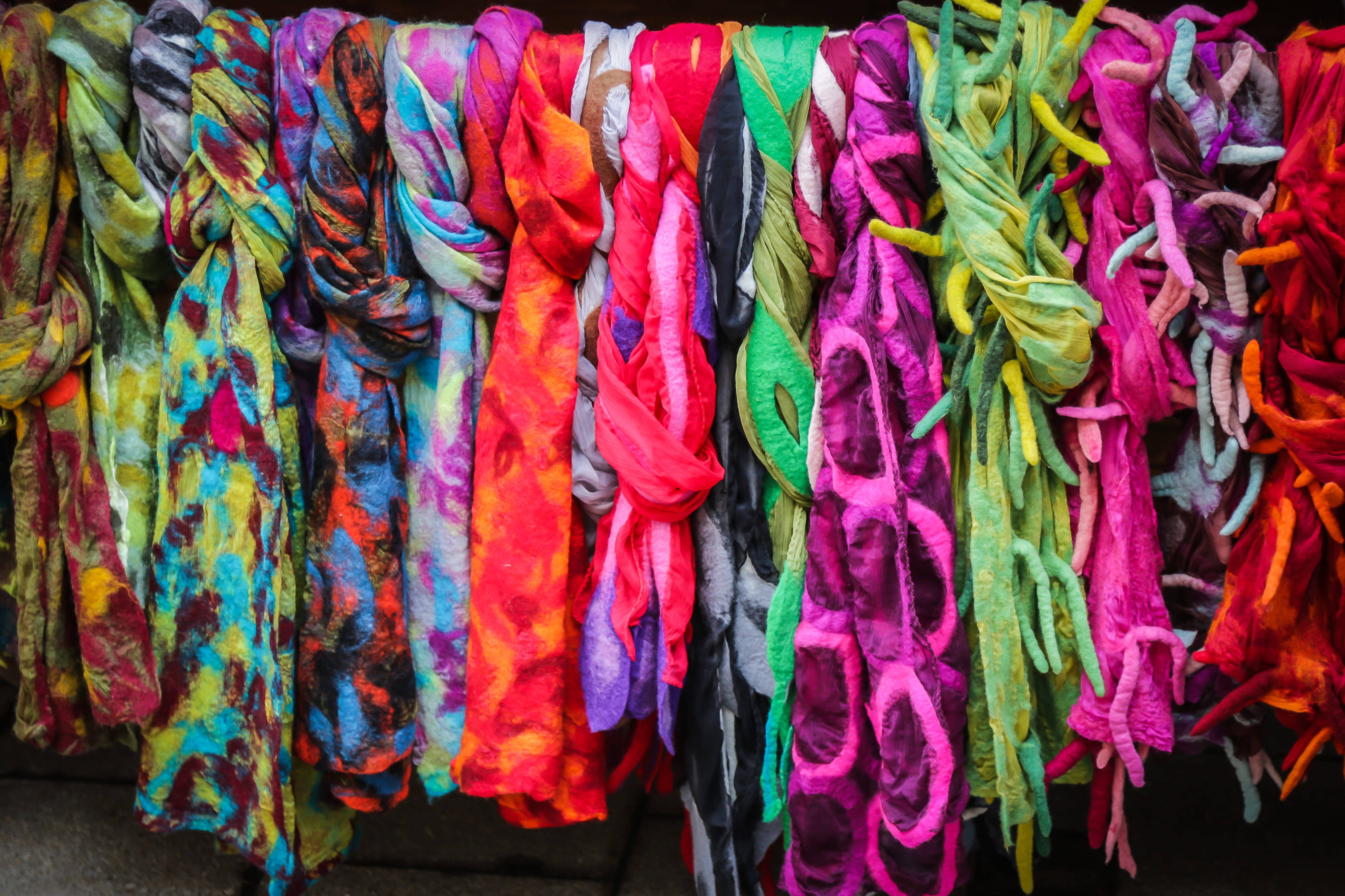 batik scarf, rainbow hues, tie-dye, 4K Desktop Wallpaper
