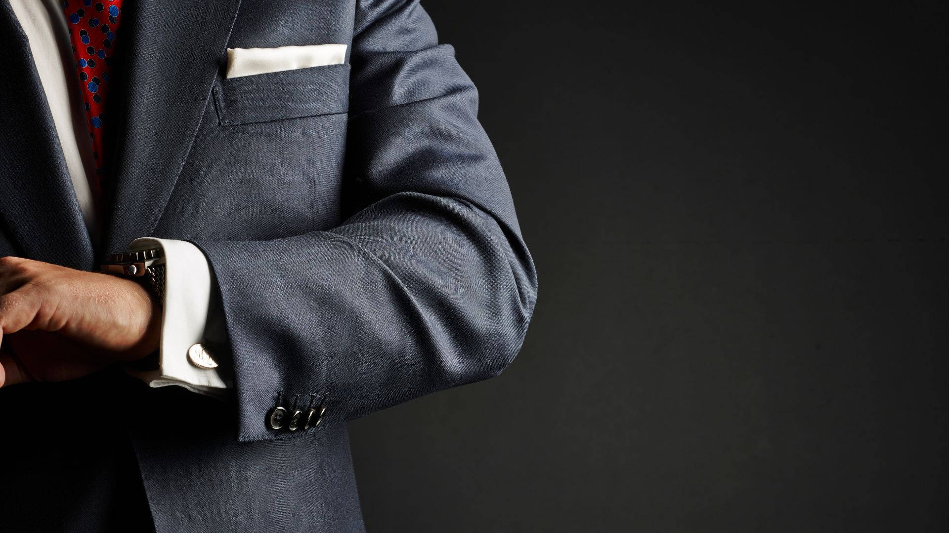 navy suit, man, watch, Full HD Desktop Wallpaper