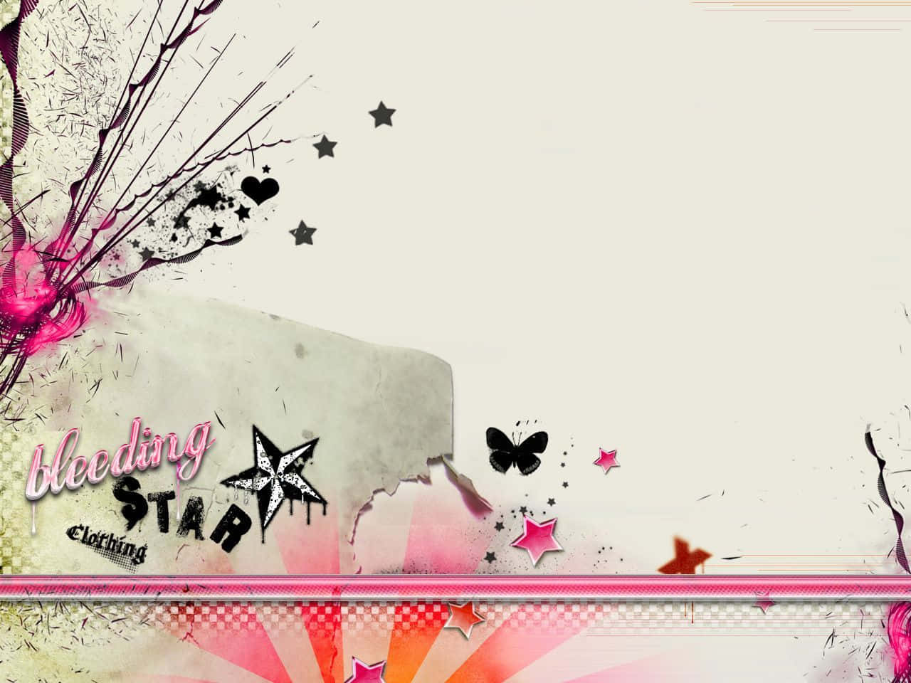 pink and black splatters, bleeding star logo, torn beige background, HD Desktop Wallpaper