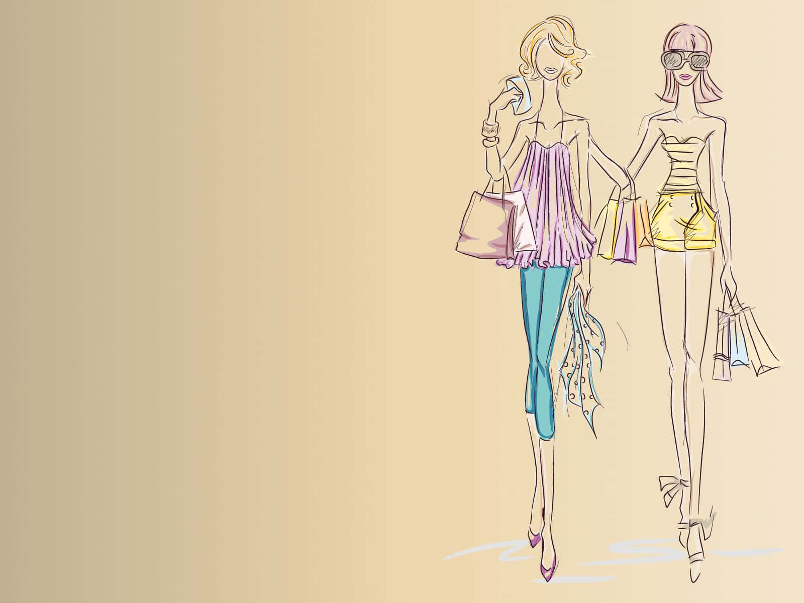 Contemporary Clothing Design, shopping district, colorful bags, HD Desktop Wallpaper
