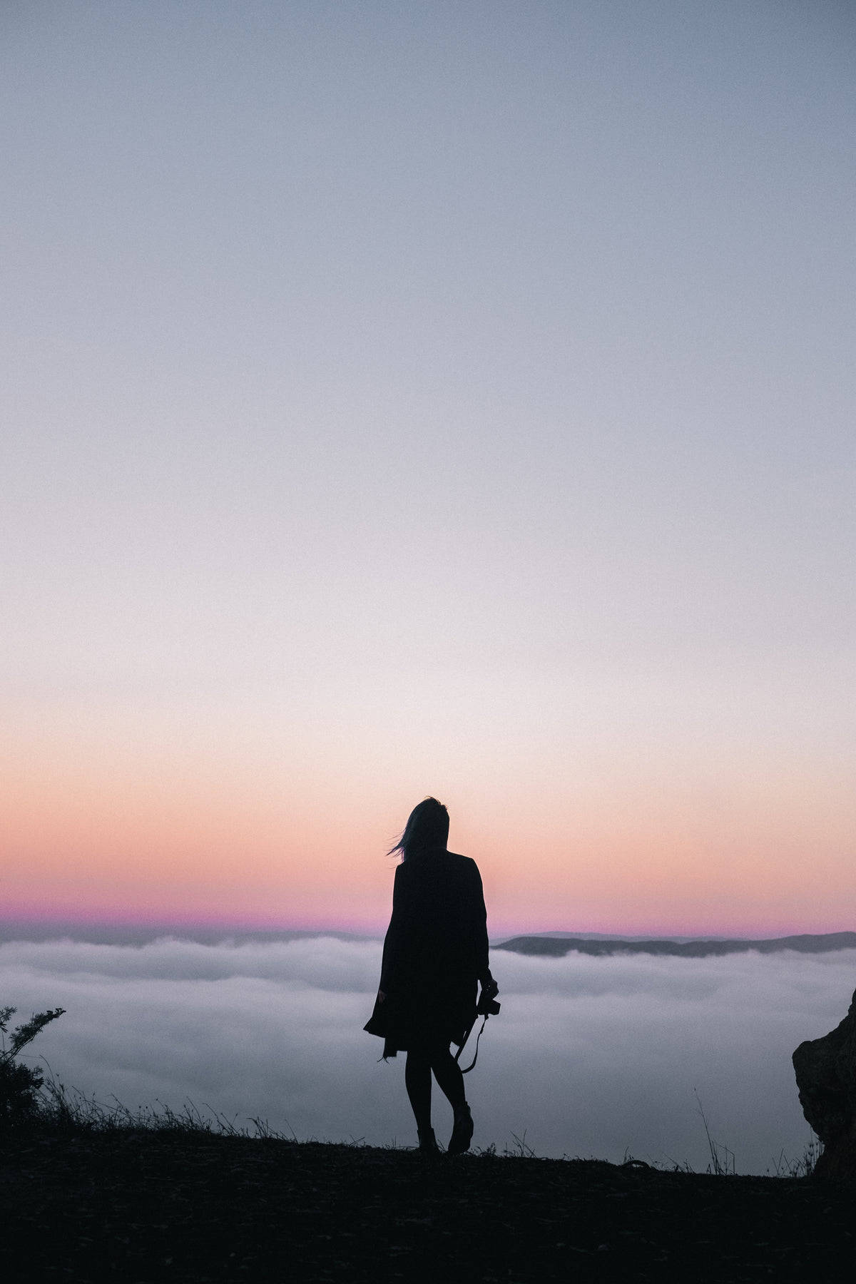 vintage aesthetic, clouds, girl with camera, HD Phone Wallpaper