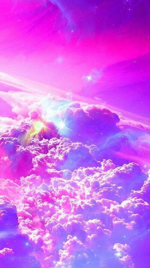 girly galaxy, hot pink, purple clouds, SD Phone Wallpaper