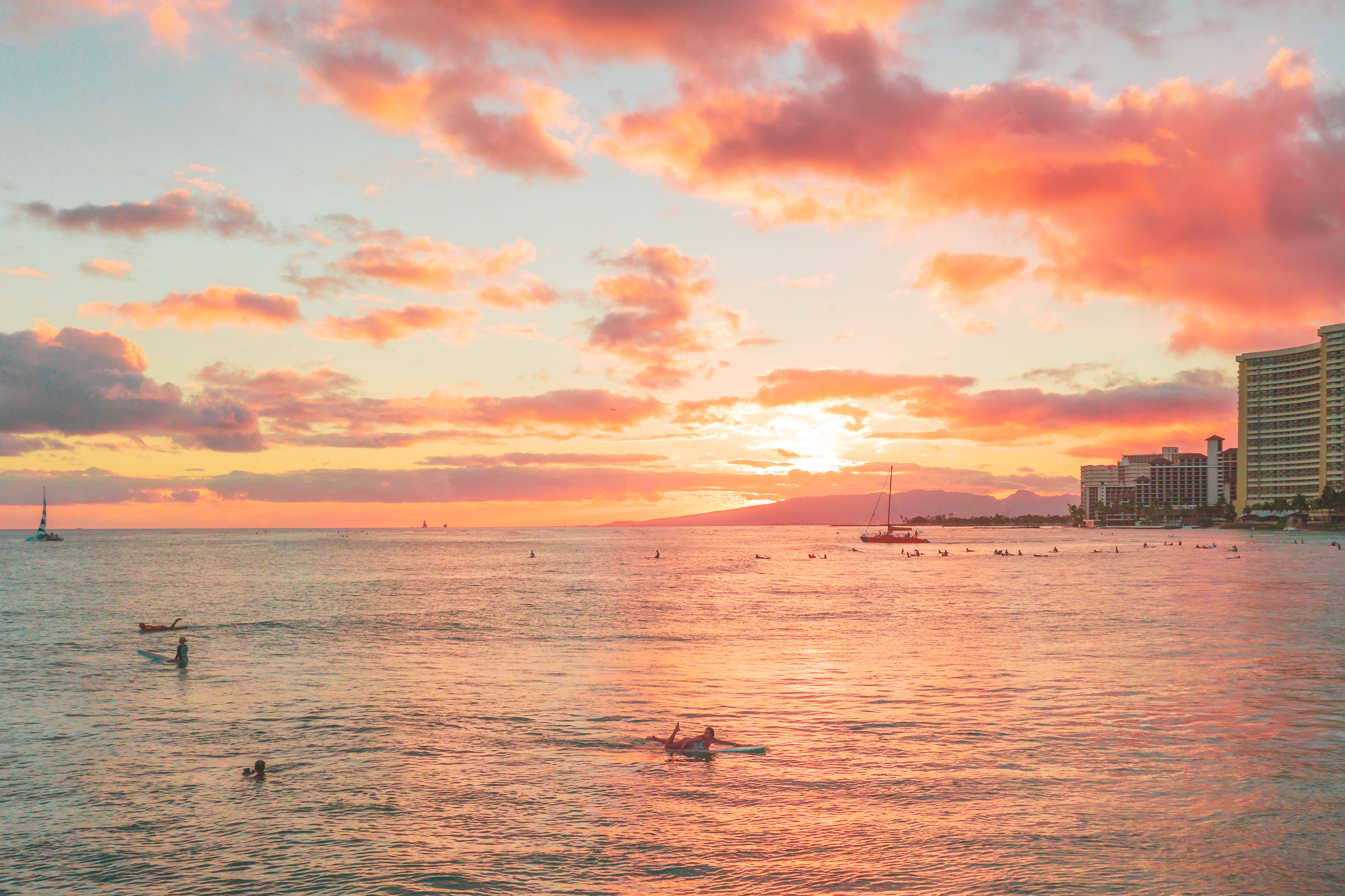 sunset, ocean, sky, 8K Desktop Wallpaper