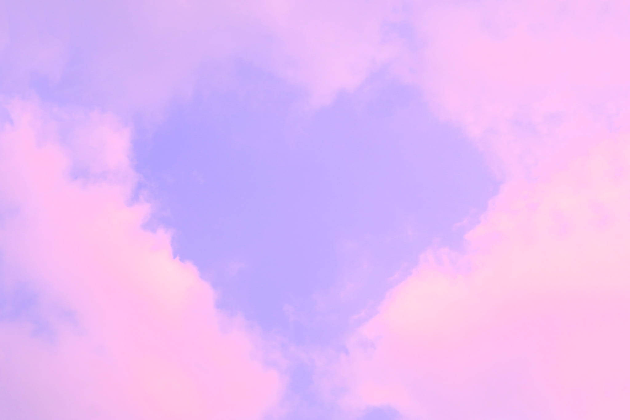 Heart Cloud Pastels Aesthetic Computer, soft pink, lavender clouds, Full HD Desktop Wallpaper