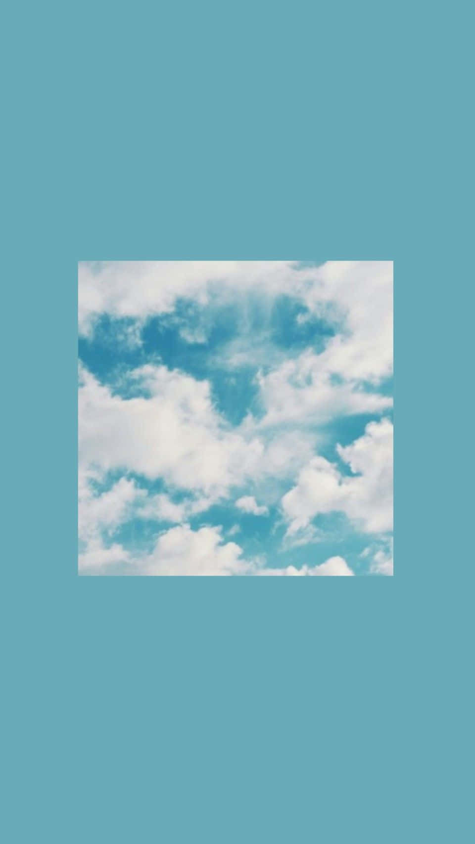 pastel blue, fluffy white clouds, vibrant teal sky, HD Phone Wallpaper
