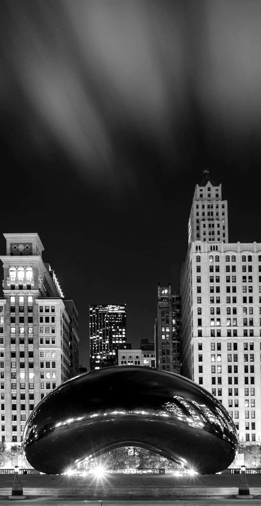 Cloud Gate, black, night, HD Phone Wallpaper