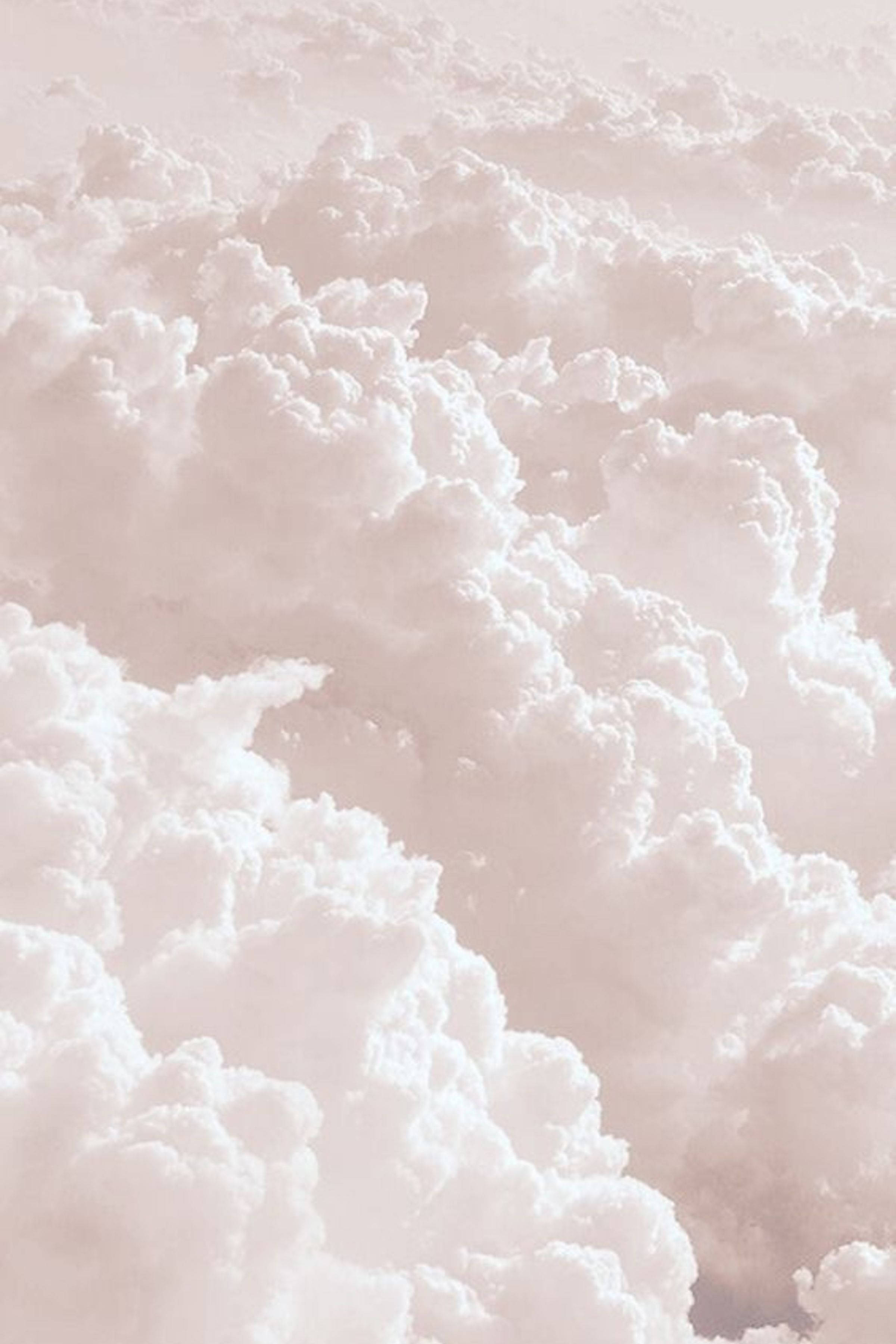 fluffy clouds, white aesthetic, soft pink, 2K Phone Wallpaper