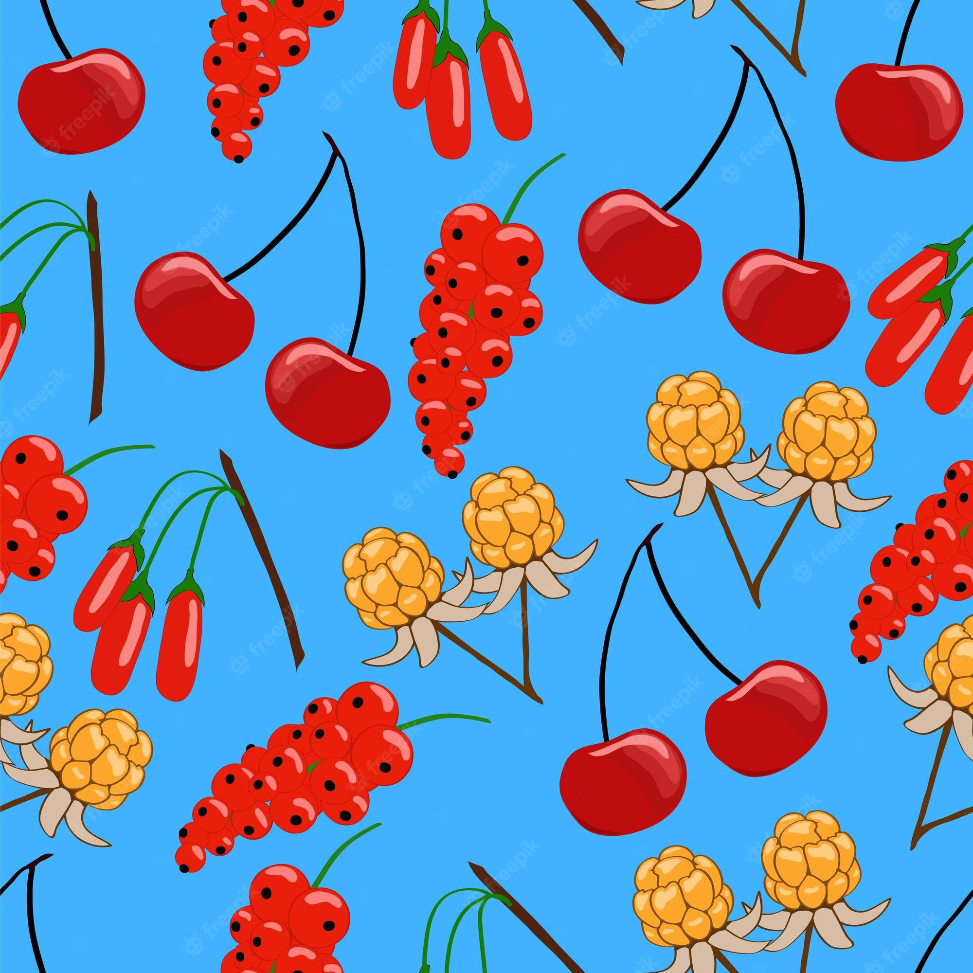 Cloudberries, Cherries, Cranberries, Full HD Desktop Wallpaper