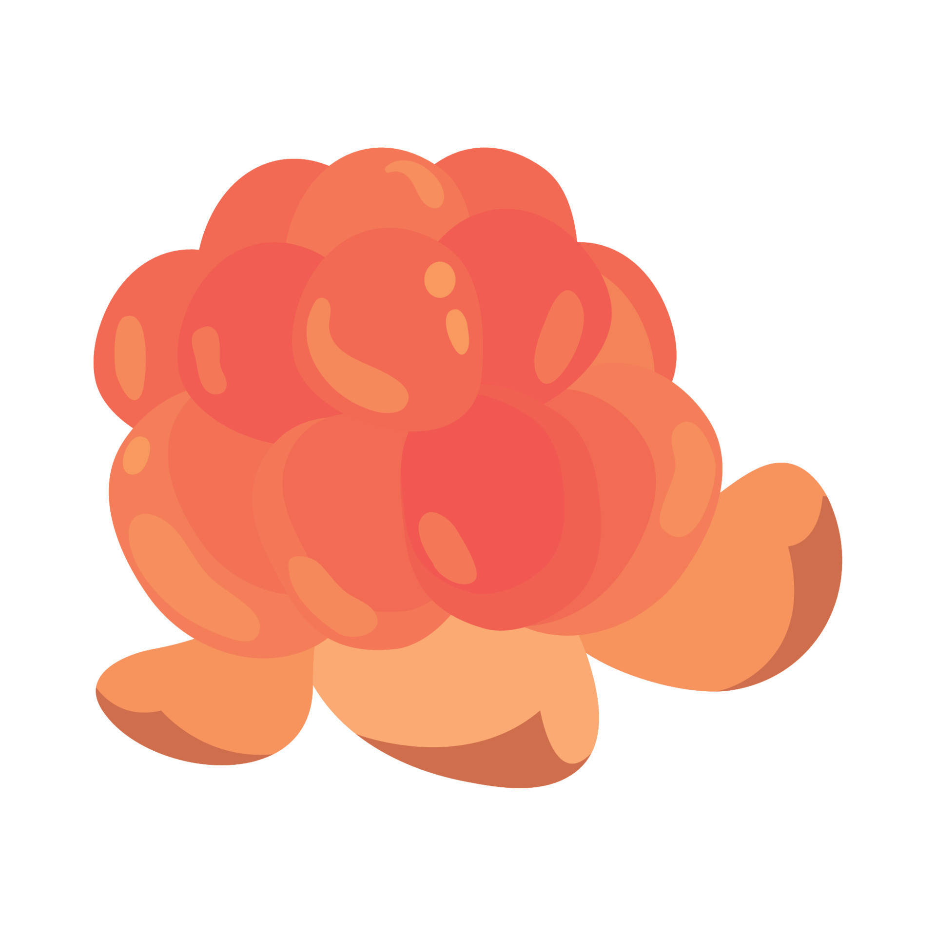 red cloudberry painting, raspberry, gradient orange red tones, Full HD Desktop Wallpaper