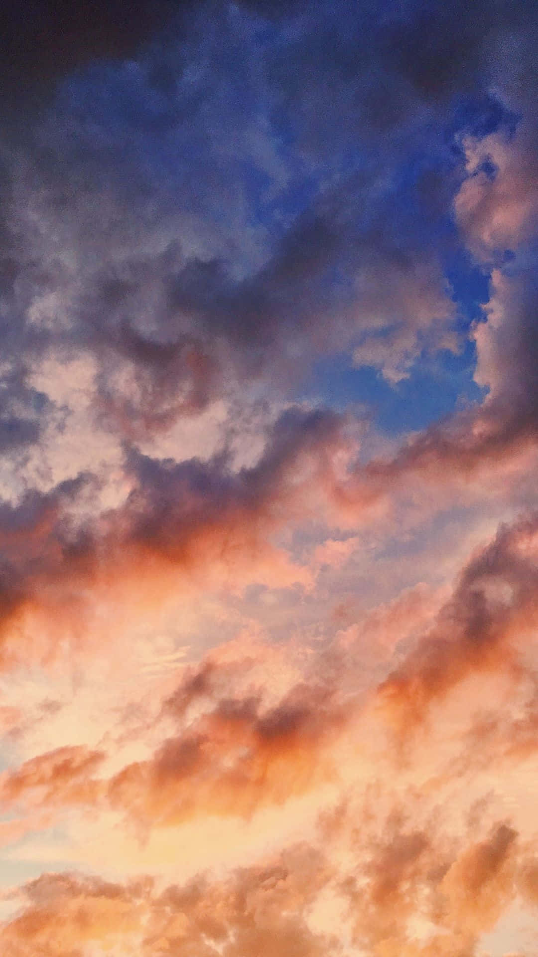 twilight, fiery orange, soft blue, Full HD Phone Wallpaper