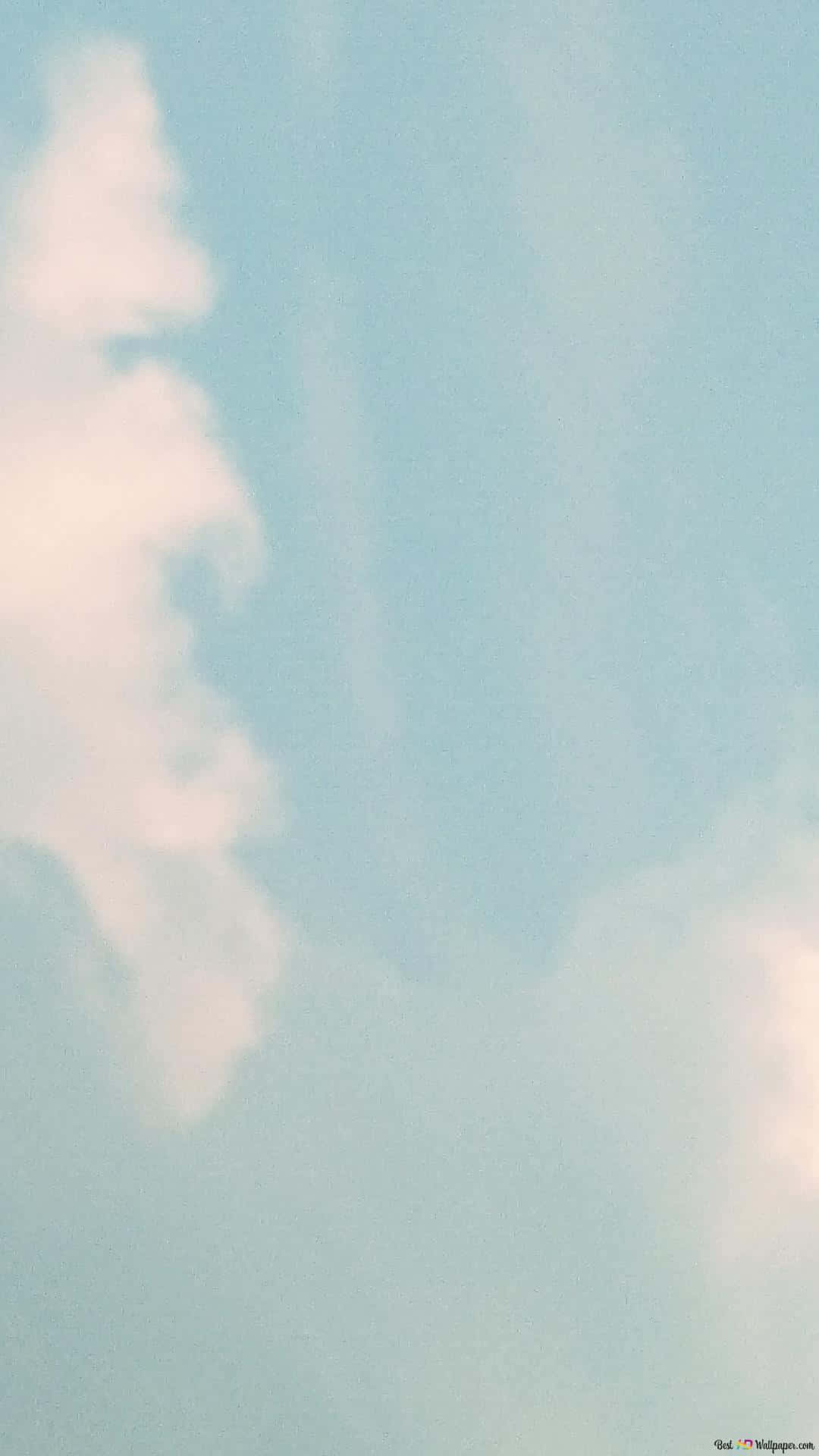 Cloudy Aesthetic, pastel blue sky, wispy white clouds, Full HD Phone Wallpaper