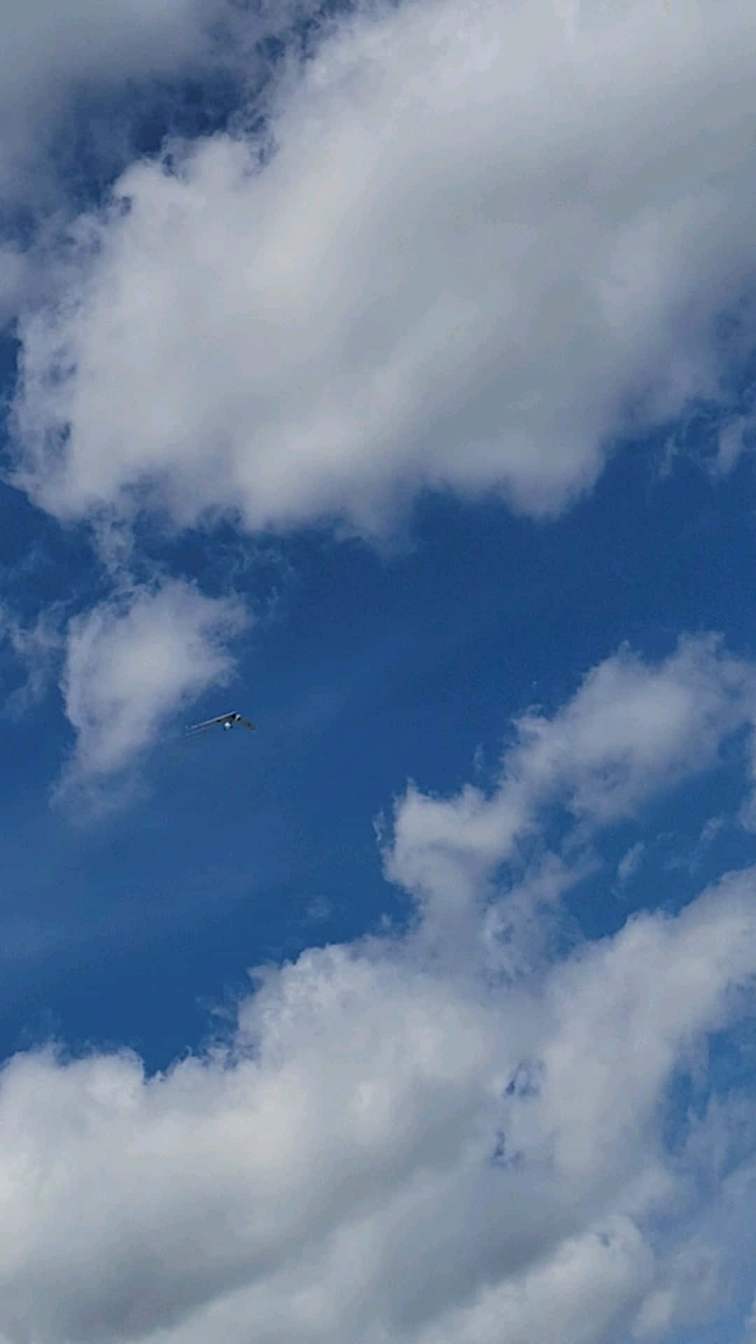cloudy blue sky, vibrant blue sky, fluffy white clouds, Full HD Phone Wallpaper