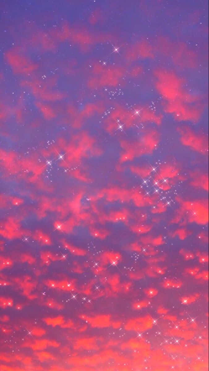 clouds aesthetic tumblr, vibrant red, purple clouds, SD Phone Wallpaper