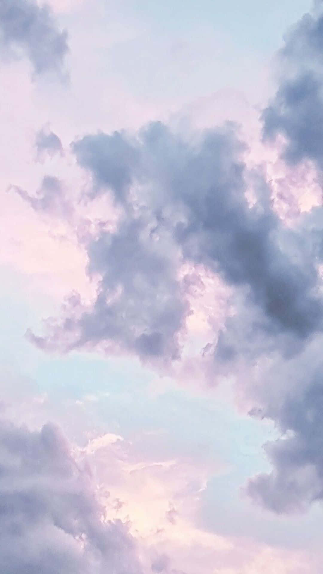 pastel clouds, twilight sky, lavender blue, Full HD Phone Wallpaper