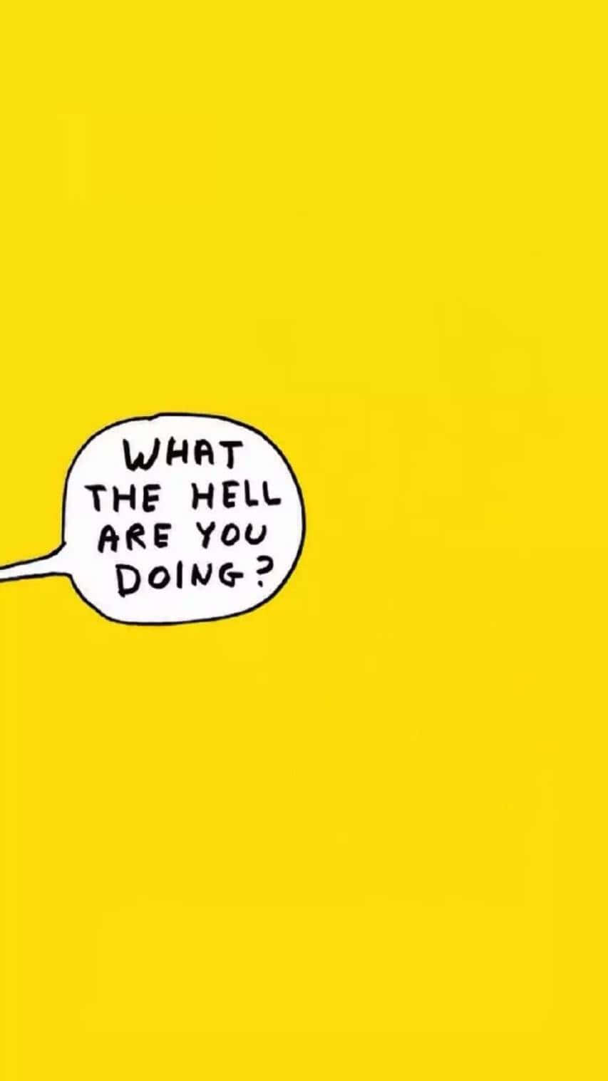 yellow aesthetic tumblr, white speech bubble, handwritten text, HD Phone Wallpaper