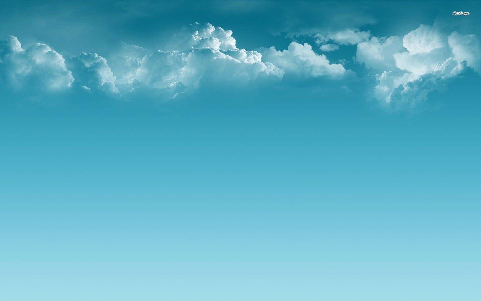 serene sky, fluffy white clouds, gradient blue canvas, Full HD Desktop Wallpaper