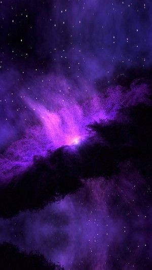 Purple Galaxy iPhone, dark clouds, stars, SD Phone Wallpaper
