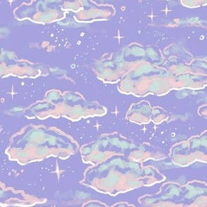 purple clouds aesthetics, pastel purple sky, soft clouds, SD Desktop Wallpaper