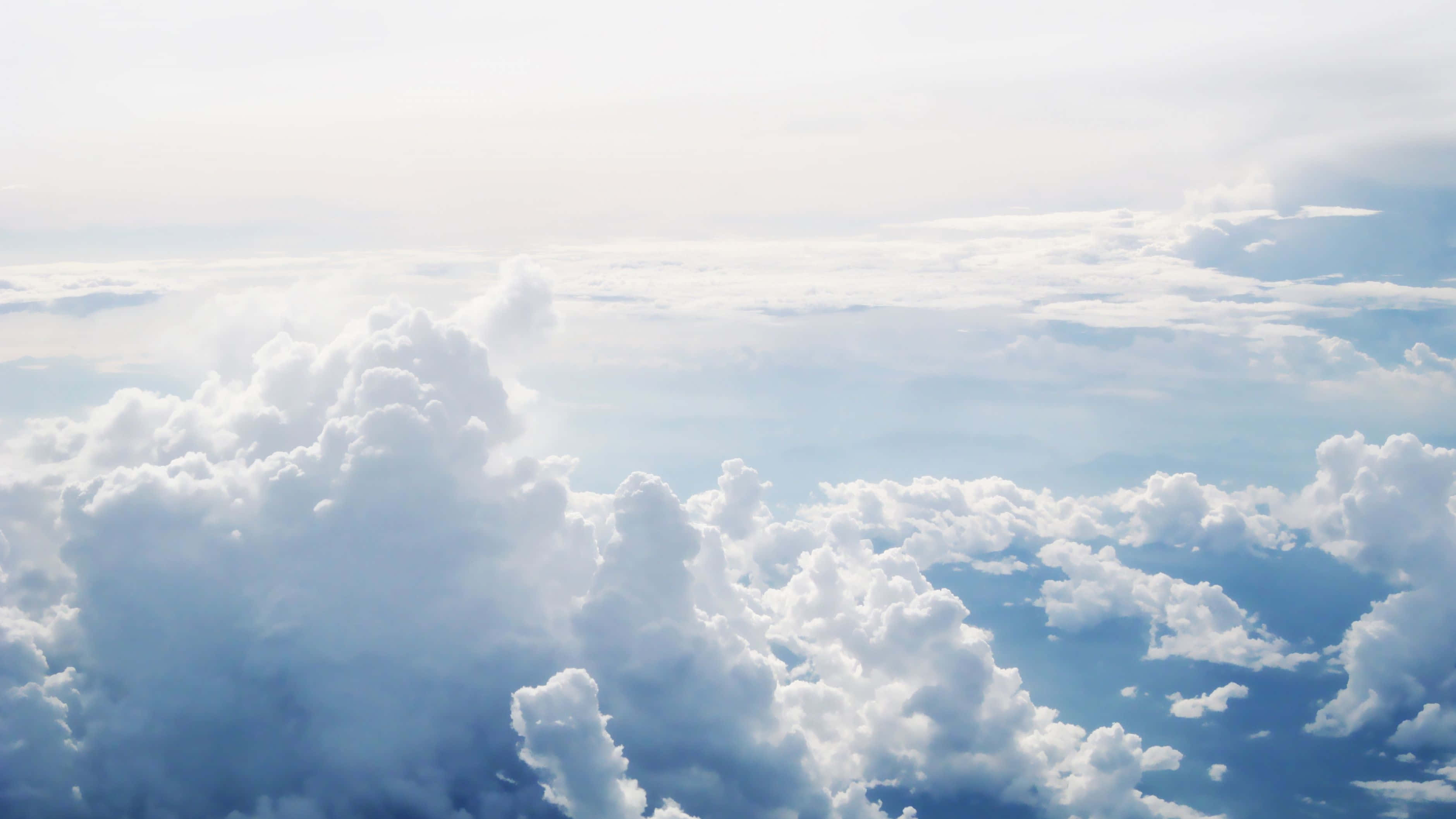 Clouds 4K, white clouds, deep blue sky, 2K Desktop Wallpaper